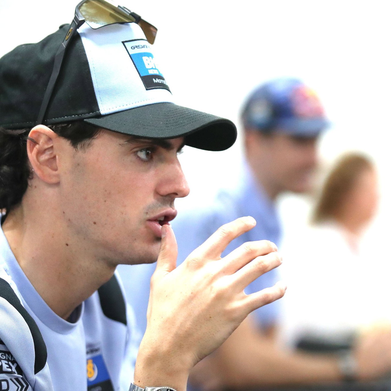 Fermin Aldeguer speaks to the media, 2026 MotoGP Indonesian Grand Prix. Credit: Gold and Goose.