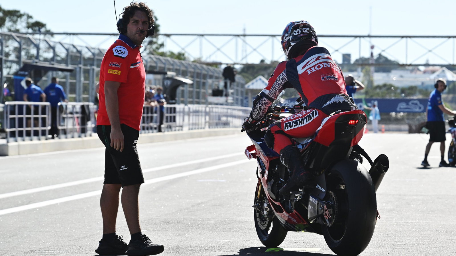 Somkiat Chantra, 2026 Estoril WorldSBK, pit lane. Credit: Gold and Goose.