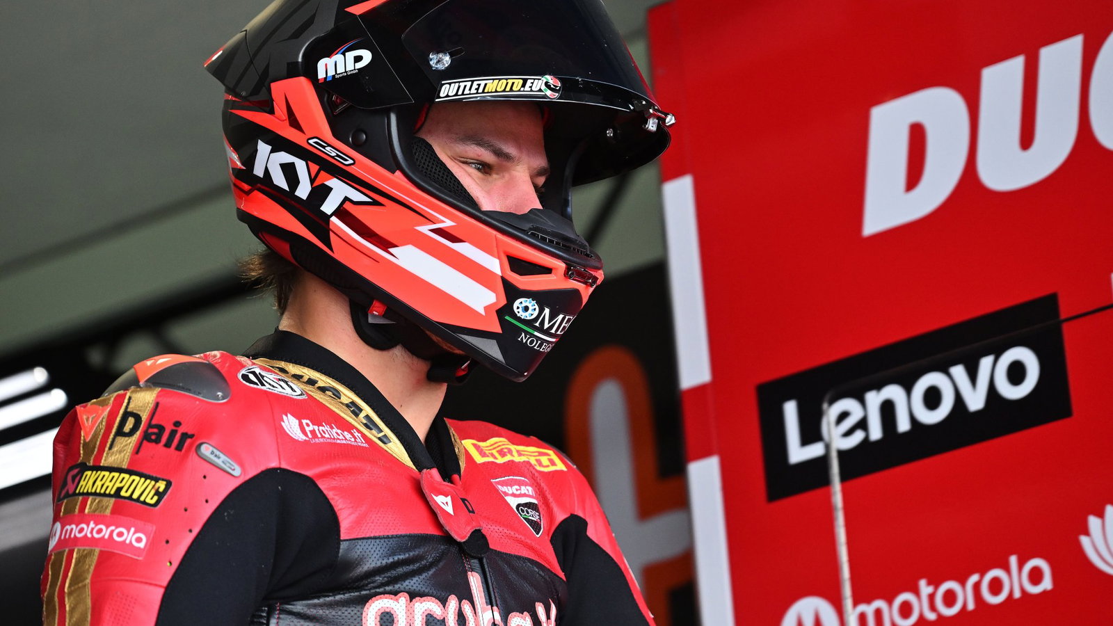 Nicolo Bulega, 2026 Spanish WorldSBK, leaving pit box. Credit: Gold and Goose.