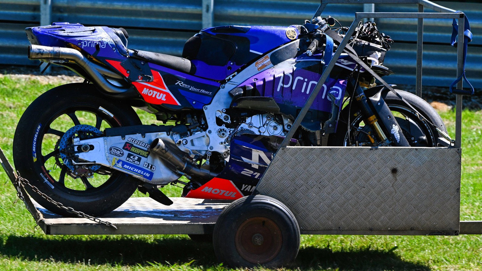 Jack Miller's Pramac Yamaha after FP1 crash, 2026 Australian MotoGP. 