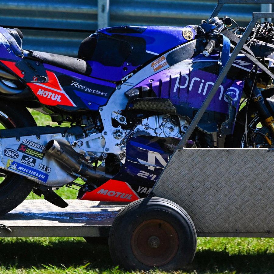 Jack Miller's Pramac Yamaha after FP1 crash, 2026 Australian MotoGP.