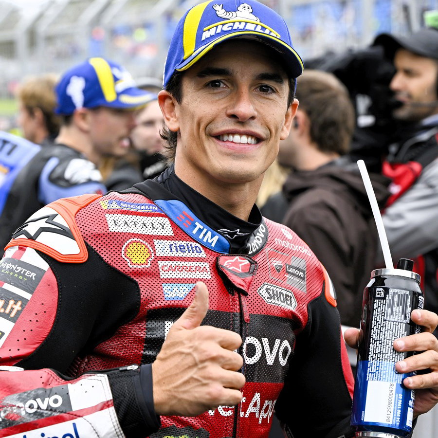 Marc Marquez, scrapes on leathers, qualifying, 2026 Australian MotoGP.
