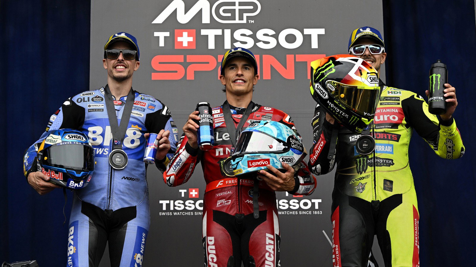 Marc Marquez, Alex Marquez, Fabio di Giannantonio, Sprint race, 2026 Australian MotoGP.