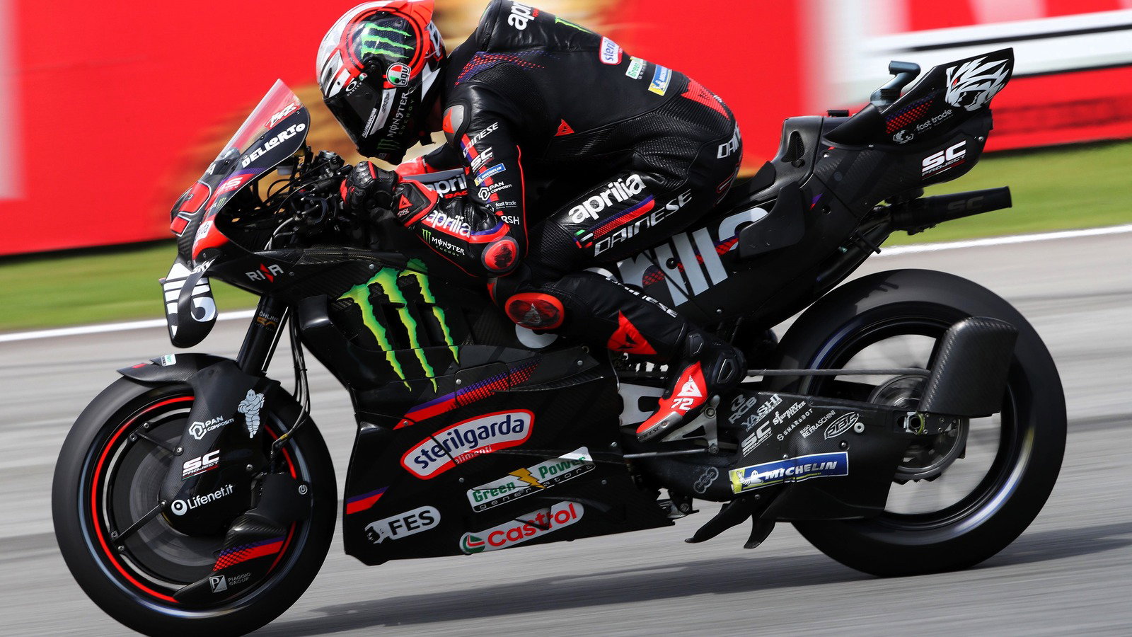 Marco Bezzecchi's Aprilia without the new swingarm aero, Friday, 2026 Malaysian MotoGP. 