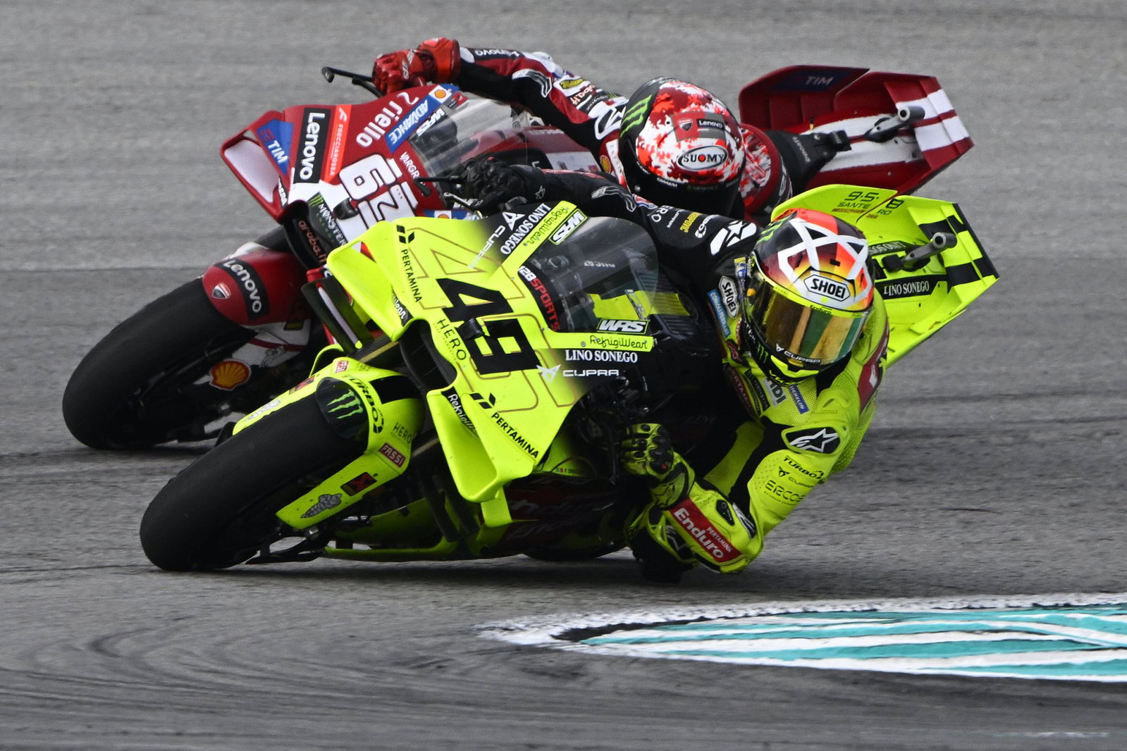 Fabio Di Giannantonio, Francesco Bagnaia, 2026 MotoGP Malaysian Grand Prix. Credit: Gold and Goose.