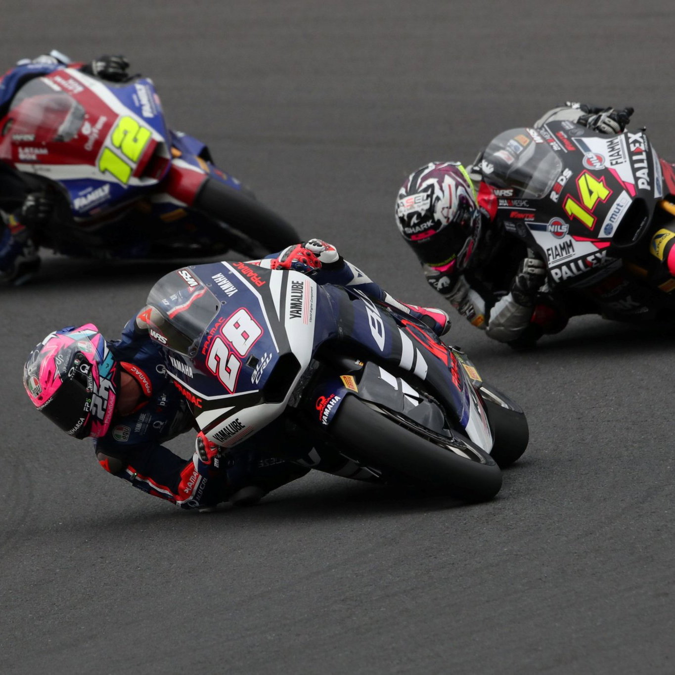 Izan Guevara, 2026, Moto2, Japan, with Arbolino and Salac
