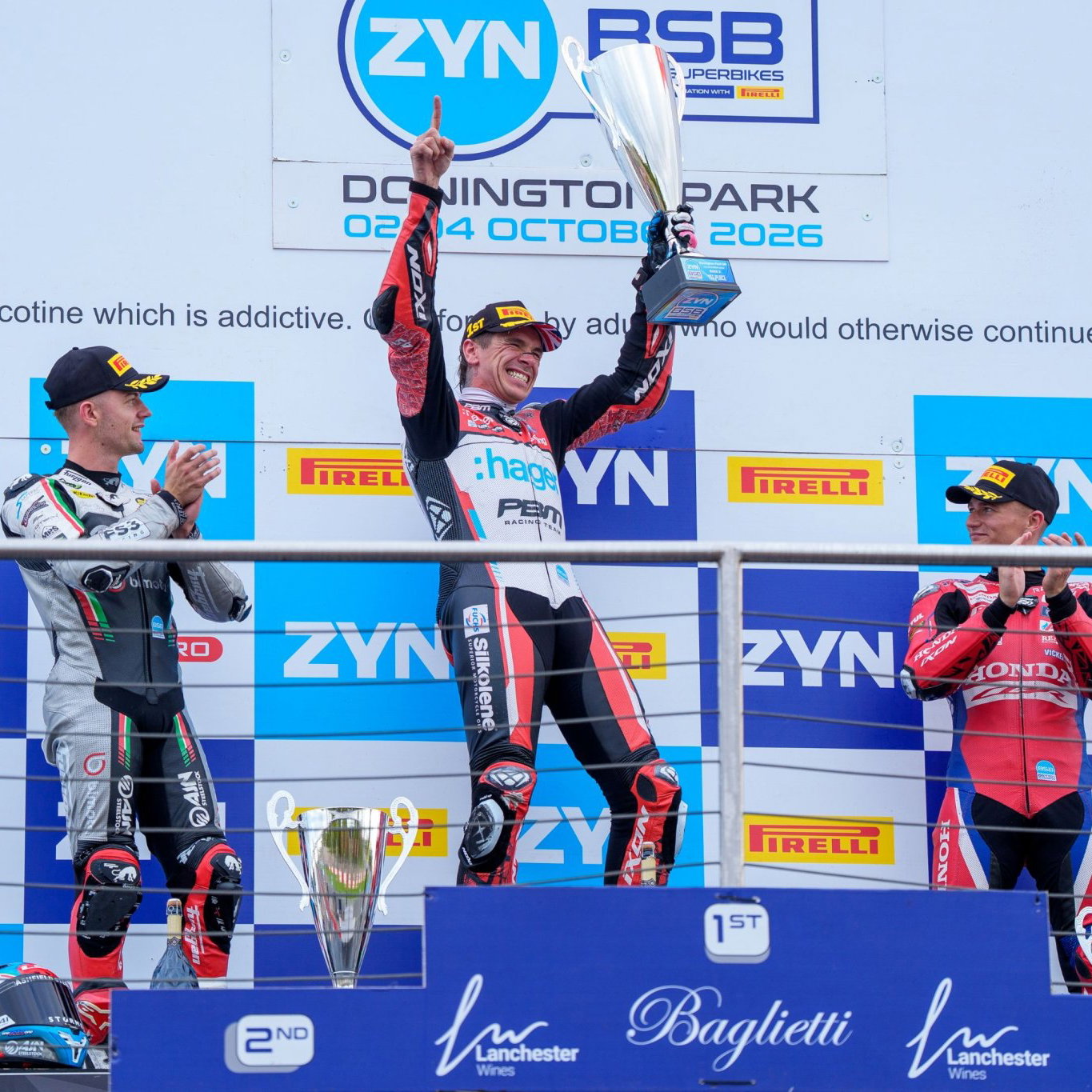 Race 3 Podium, Donington Park, 2026, Showdown, Max Cook, Scott Redding and Ryan Vickers
