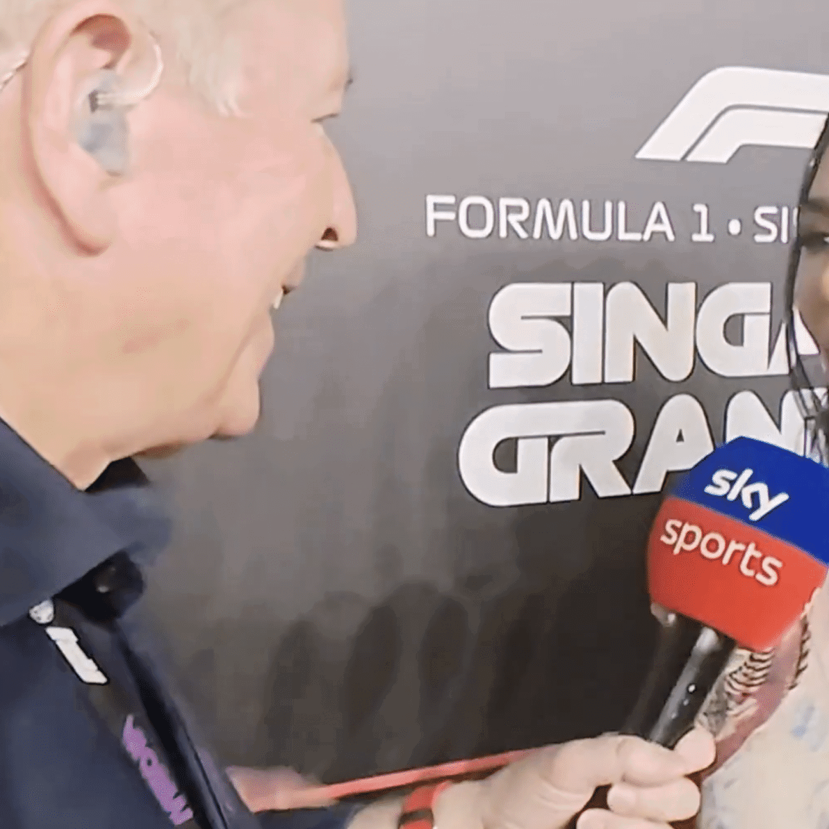 Martin Brundle and Kim Kardashian on the Singapore F1 grid