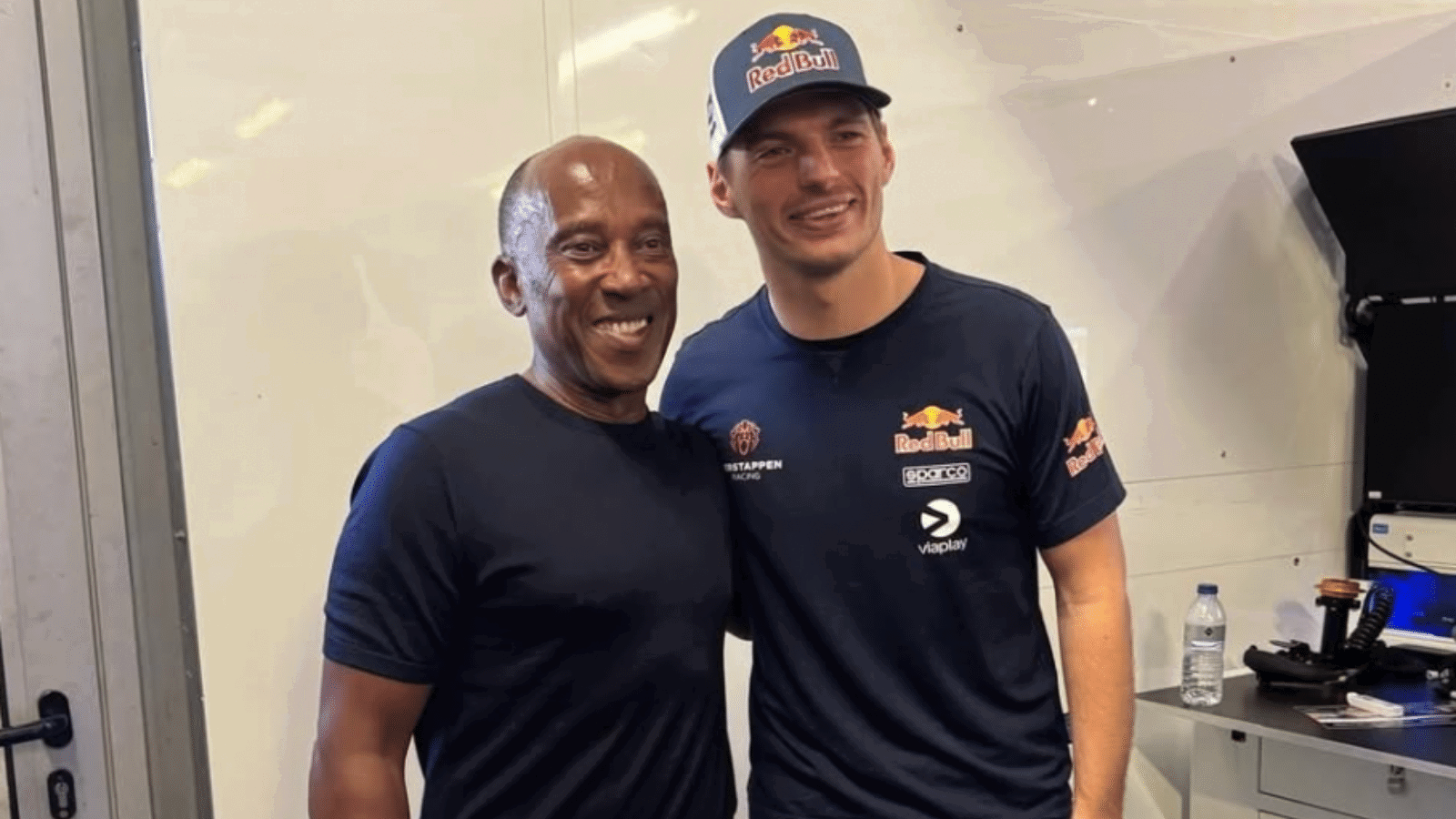 Anthony Hamilton and Max Verstappen