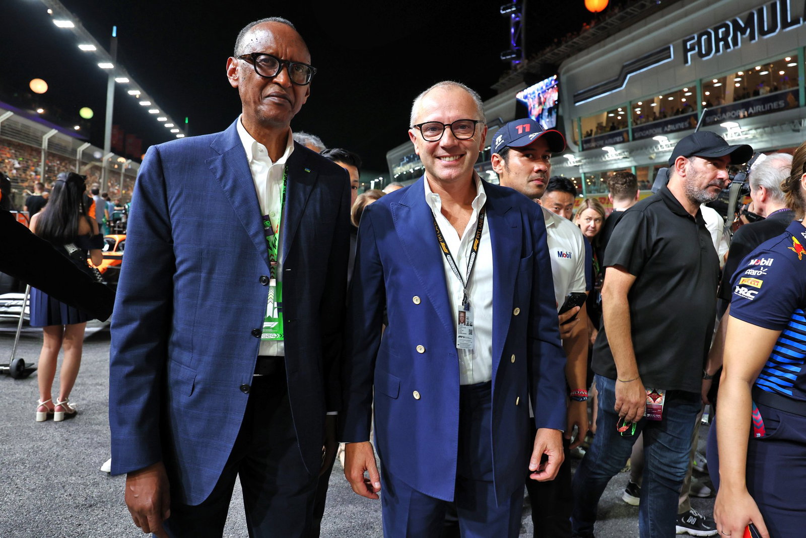Rwandan president Paul Kagame and F1 CEO Stefano Domenicali