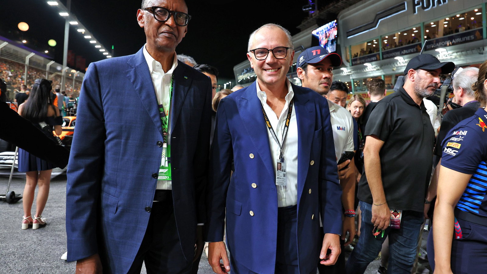 Rwandan president Paul Kagame and F1 CEO Stefano Domenicali