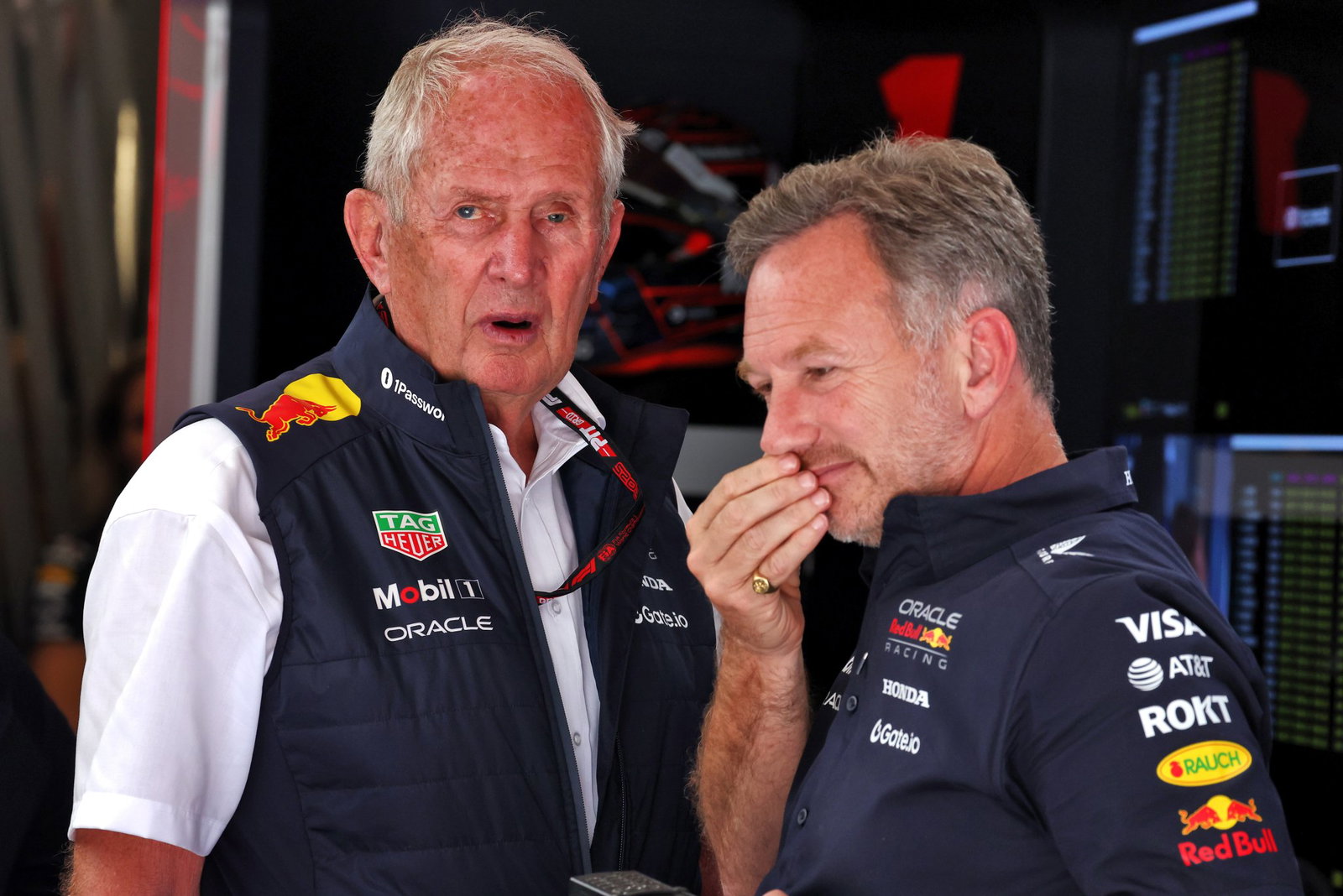 Helmut Marko and Christian Horner together at Red Bull
