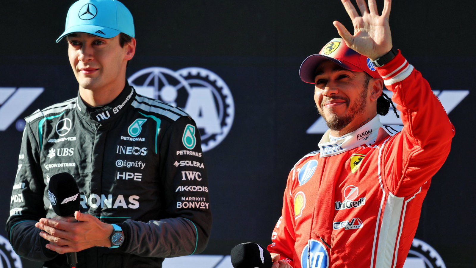 George Russell and Lewis Hamilton