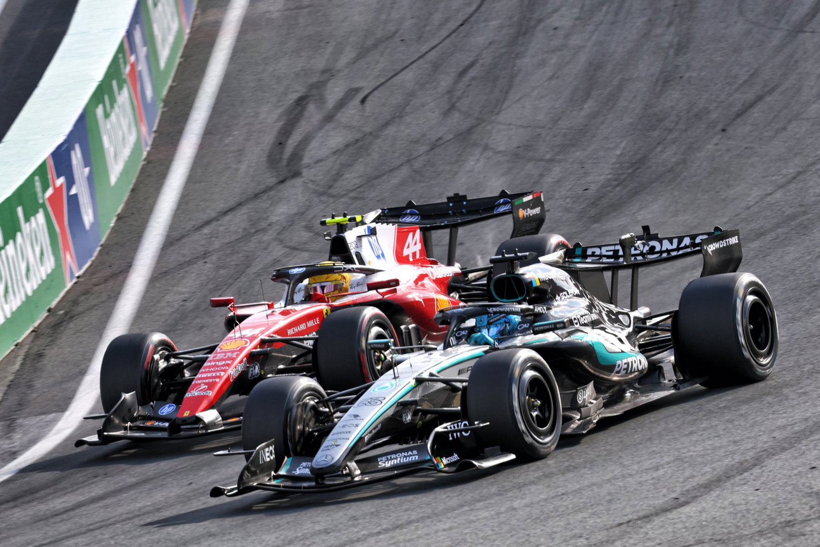 George Russell and Lewis Hamilton