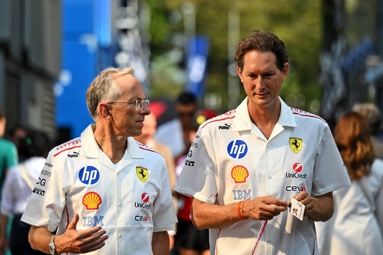 Ferrari CEO Benedetto Vigna and chairman John Elkann