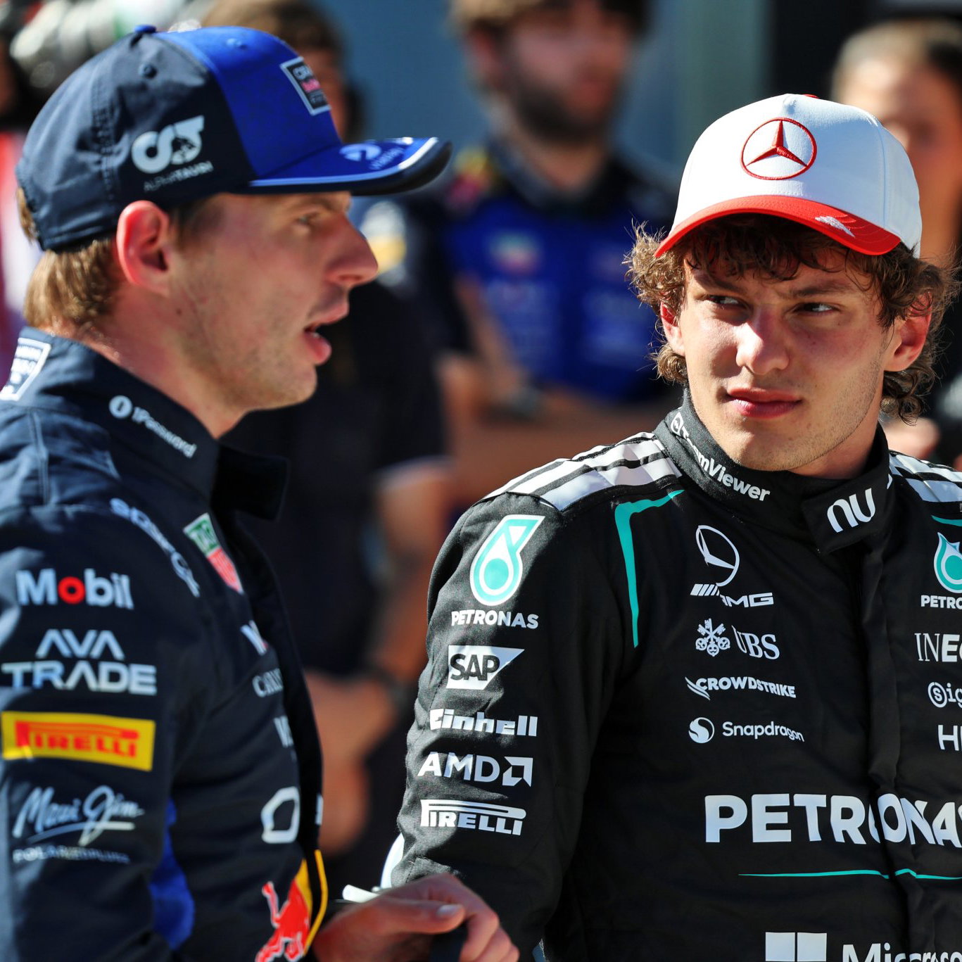 Max Verstappen is too far back to mount a serious threat to Kimi Antonelli