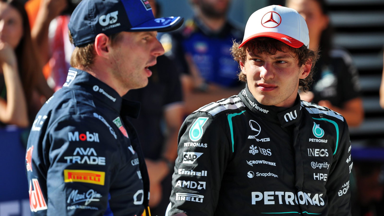 Max Verstappen is too far back to mount a serious threat to Kimi Antonelli