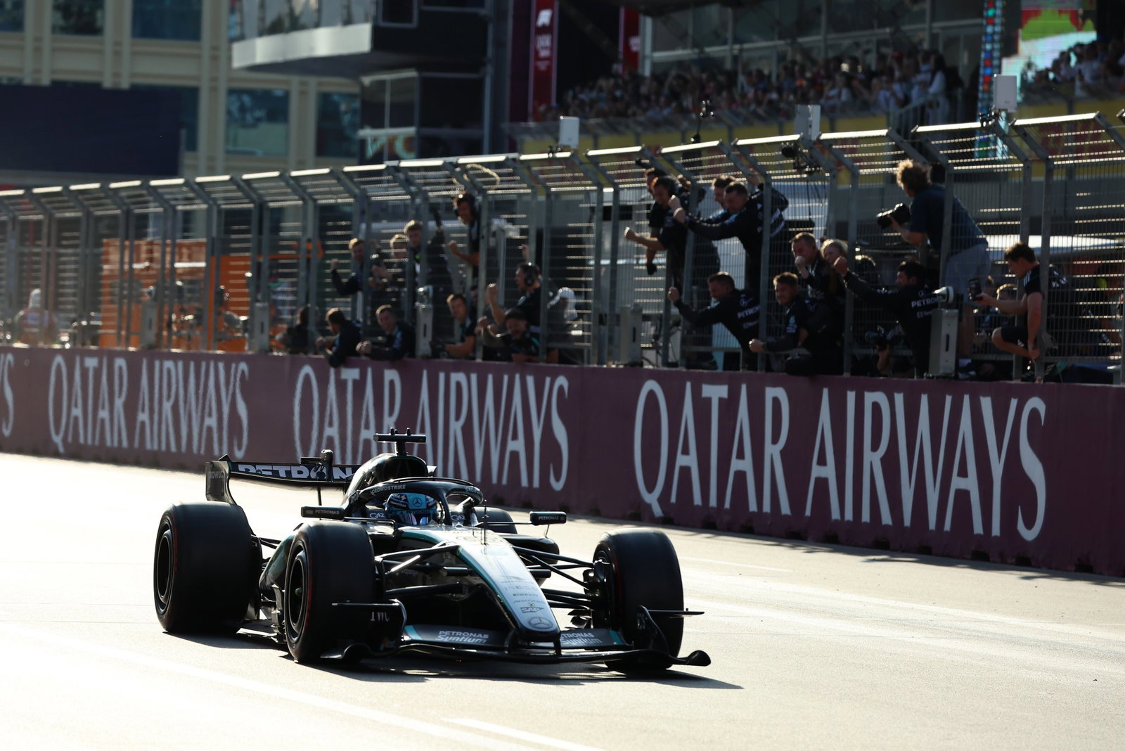 Russell claimed just his third win of the season with a dominant drive in Baku