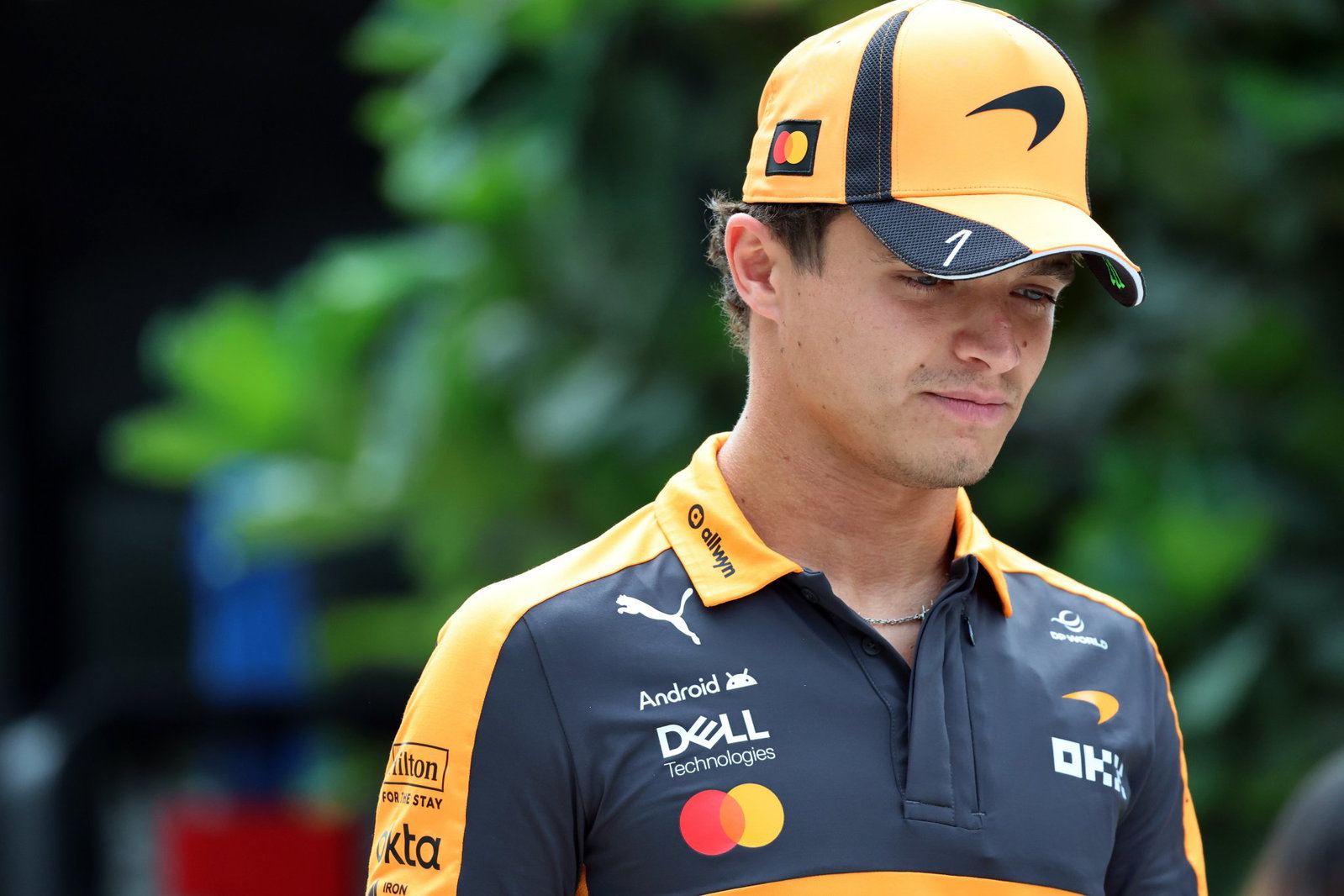 Norris in the Sepang F1 paddock in Malaysia 