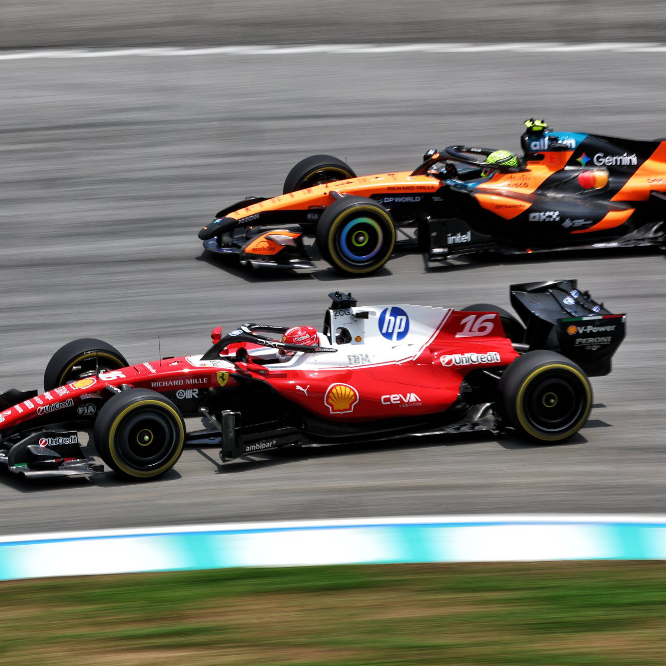 Charles Leclerc and Lando Norris