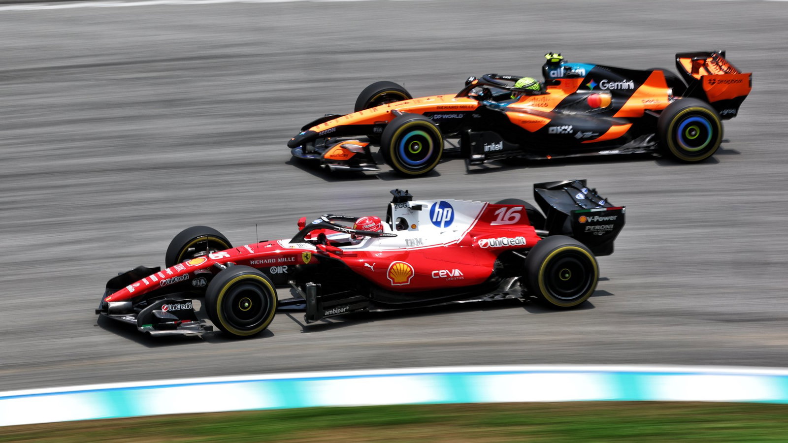 Charles Leclerc and Lando Norris