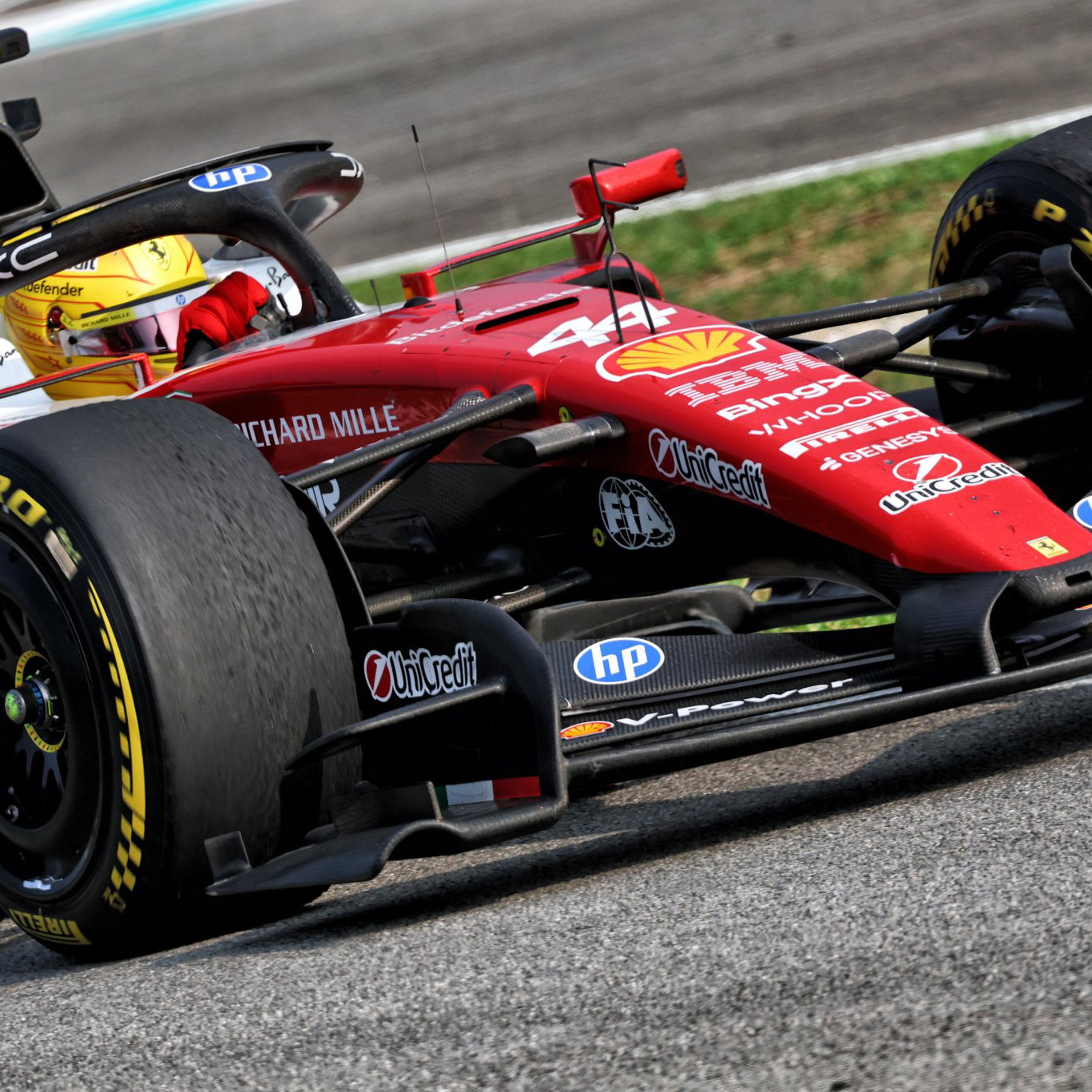 Hamilton's visibility was impacted by a damaged mirror 