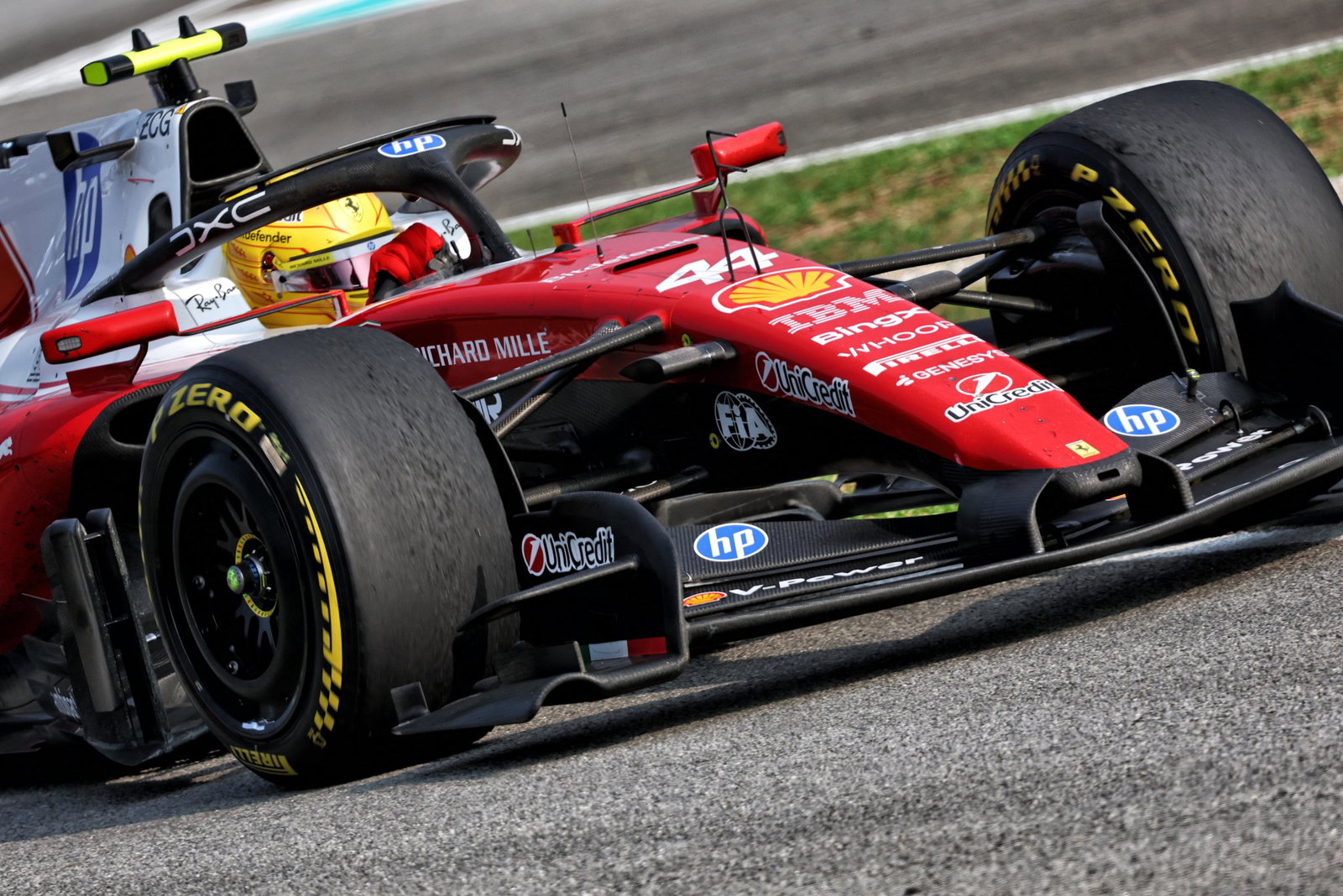 Hamilton's visibility was impacted by a damaged mirror