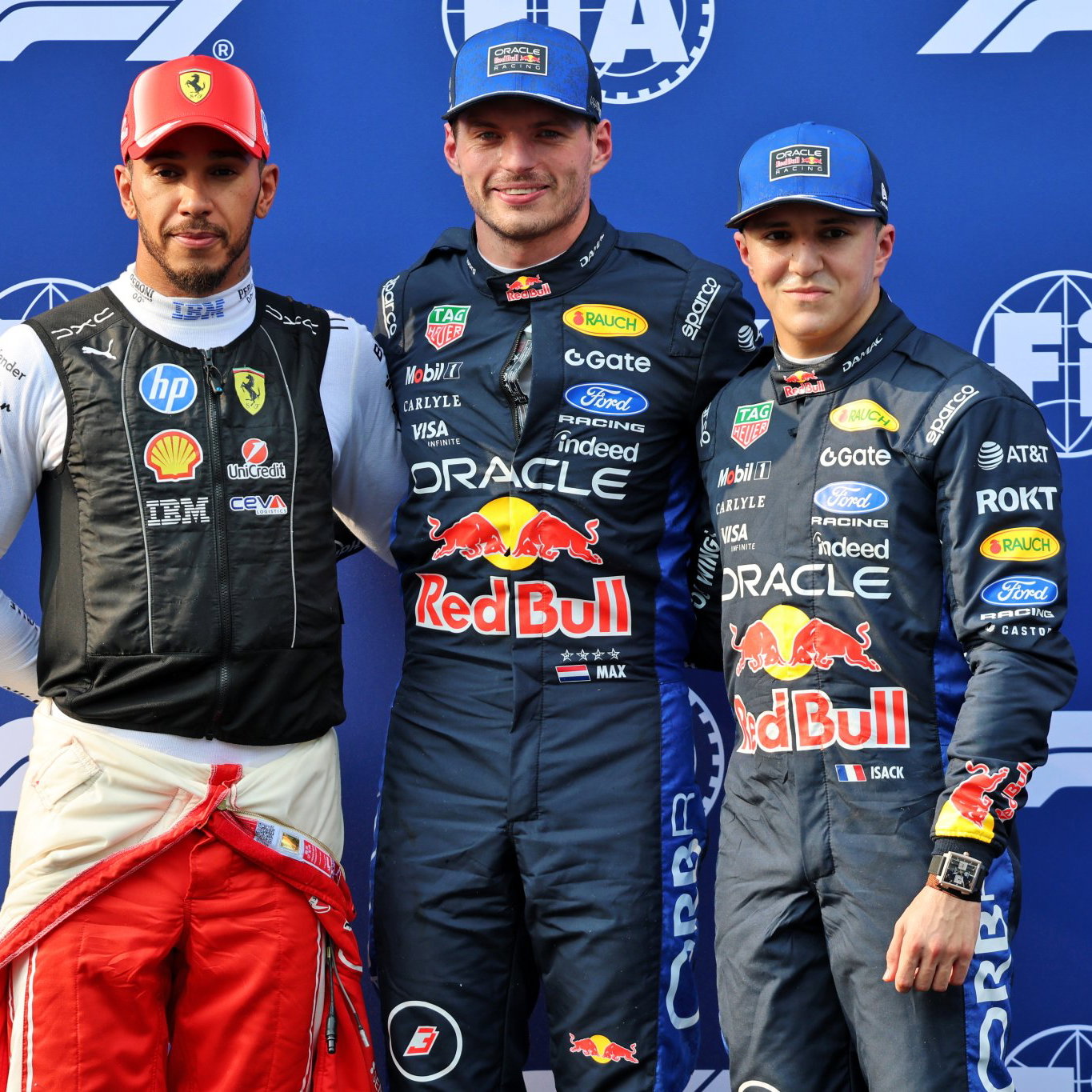 The top three qualifiers at the Bahrain Grand Prix in Malaysia 