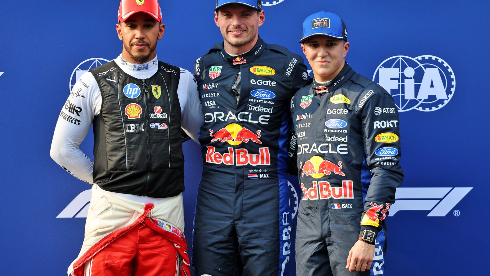 The top three qualifiers at the Bahrain Grand Prix in Malaysia