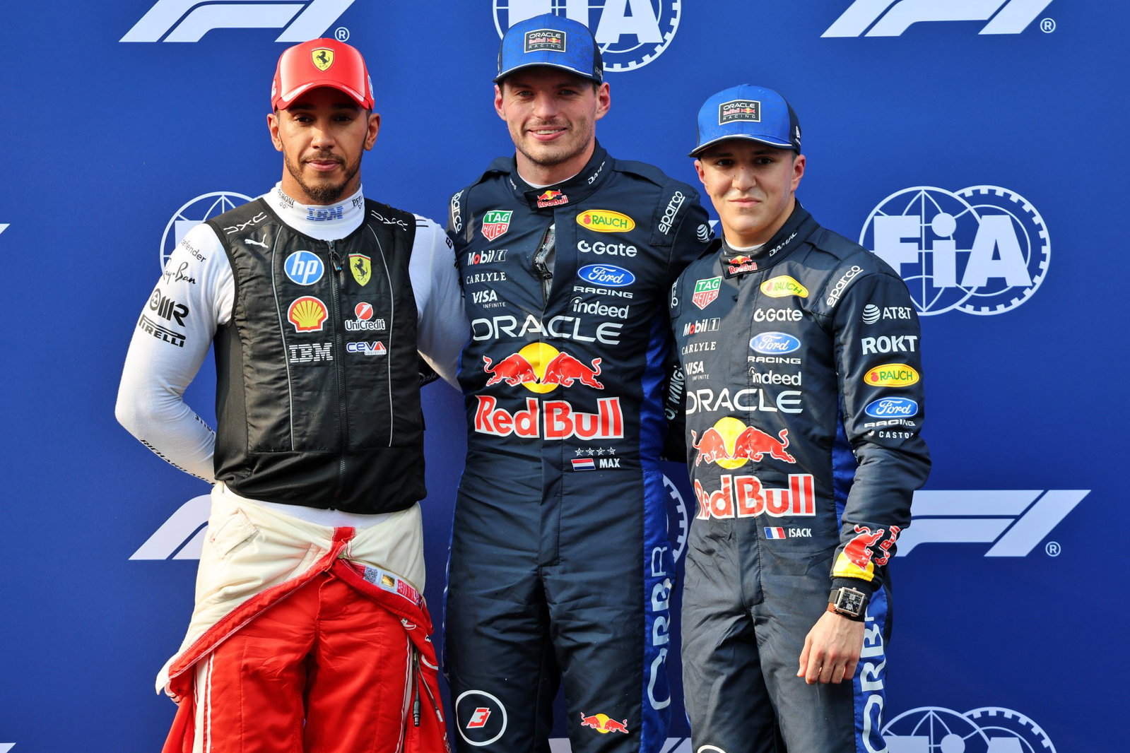 The top three qualifiers at the Bahrain Grand Prix in Malaysia