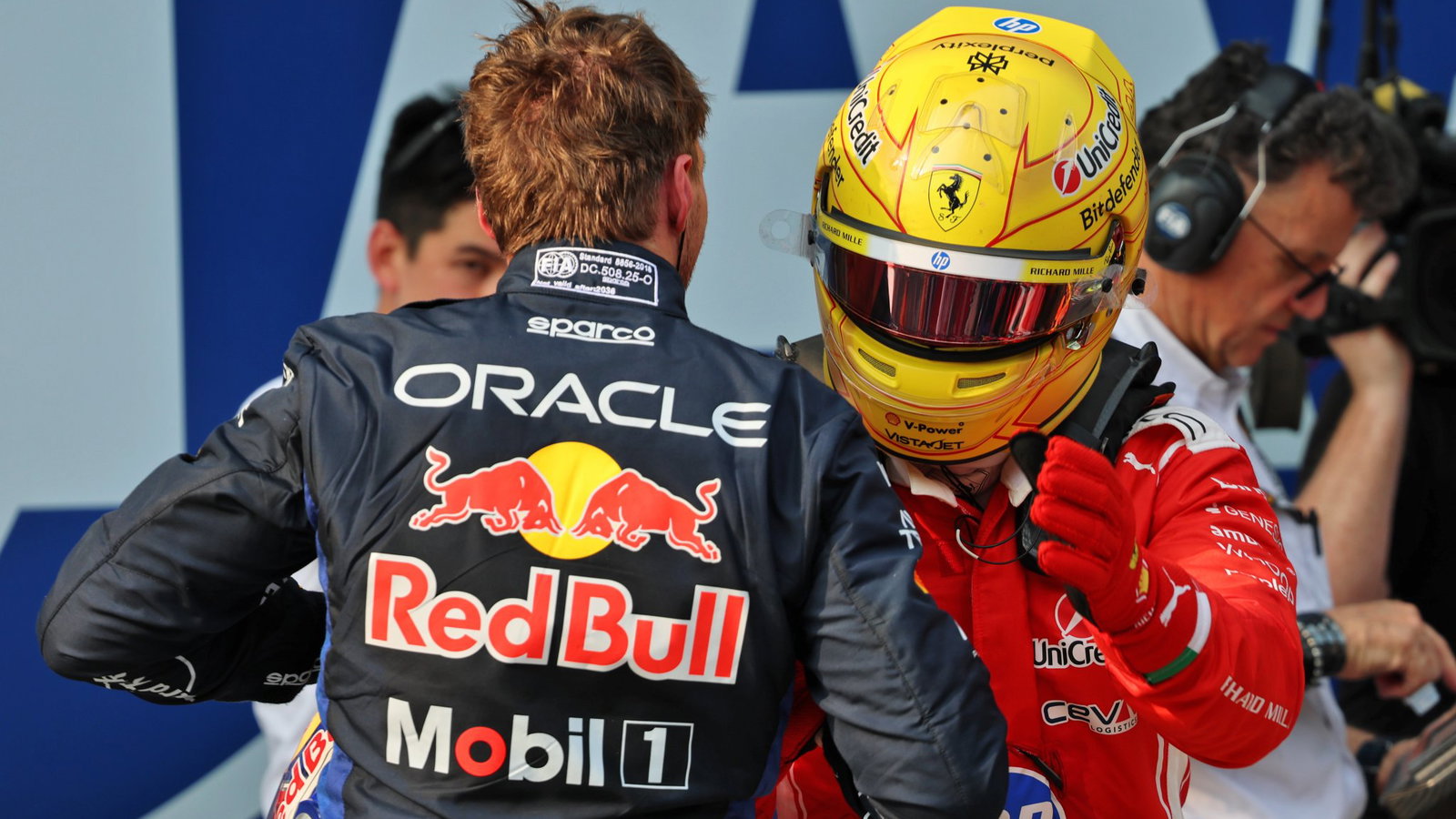 Old F1 rivals Verstappen and Hamilton will share the front row