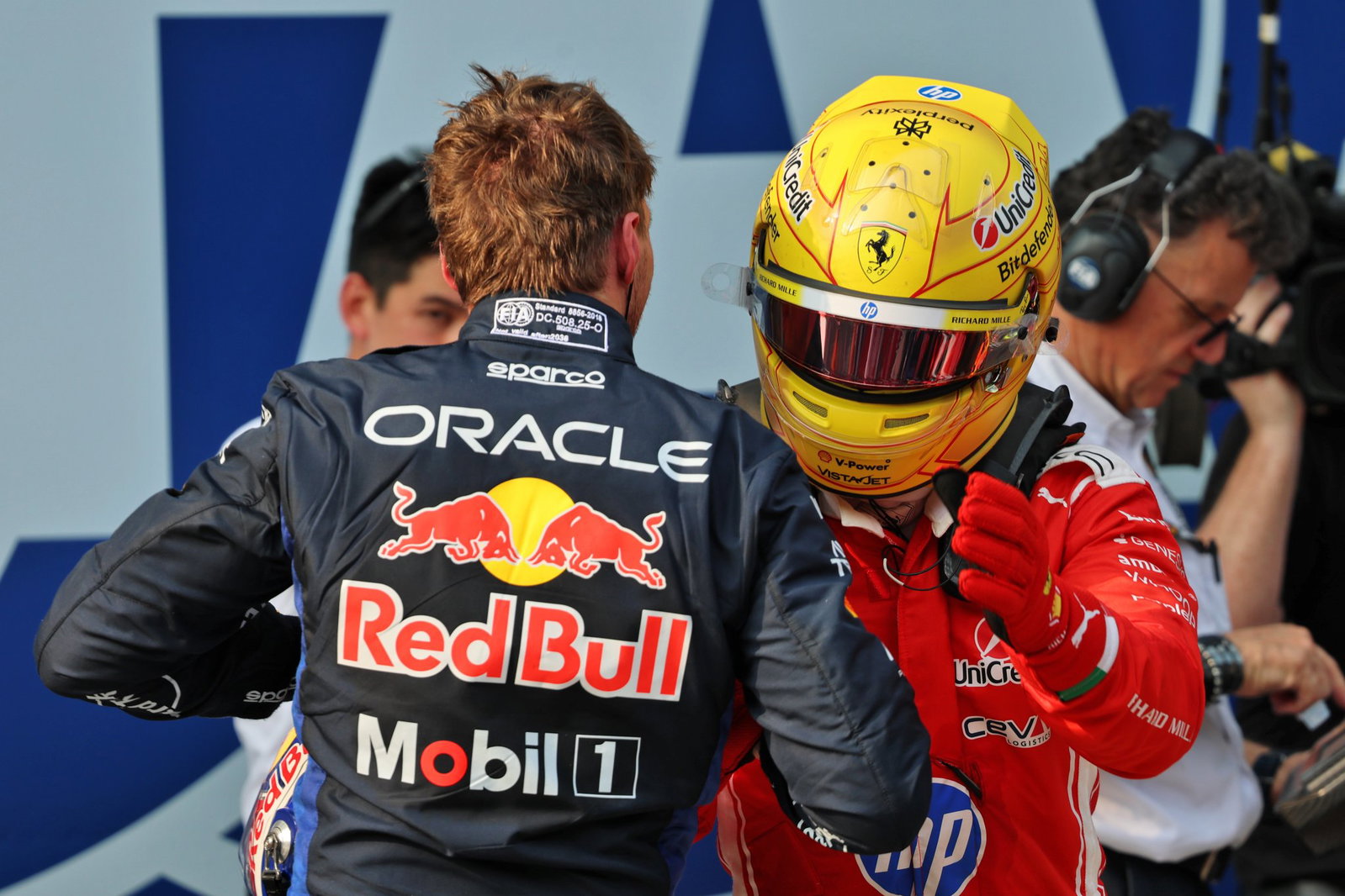 Old F1 rivals Verstappen and Hamilton will share the front row