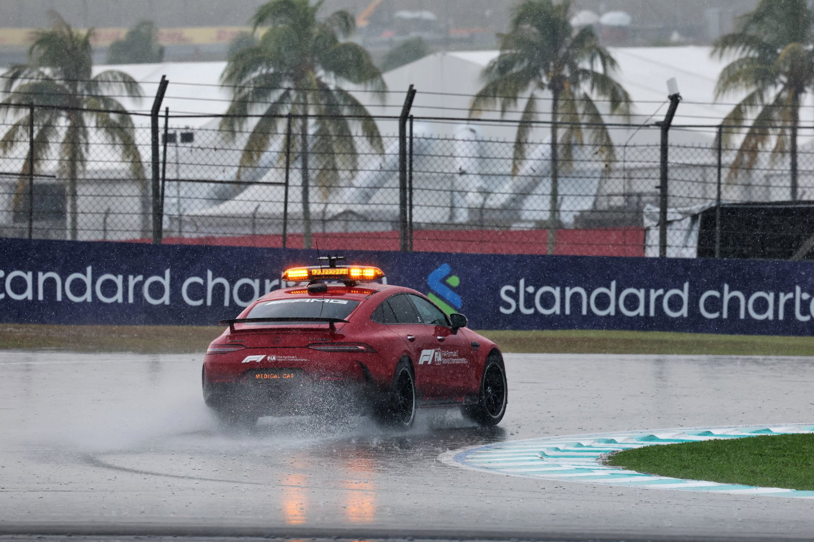 The medical car takes to the track to assess conditions