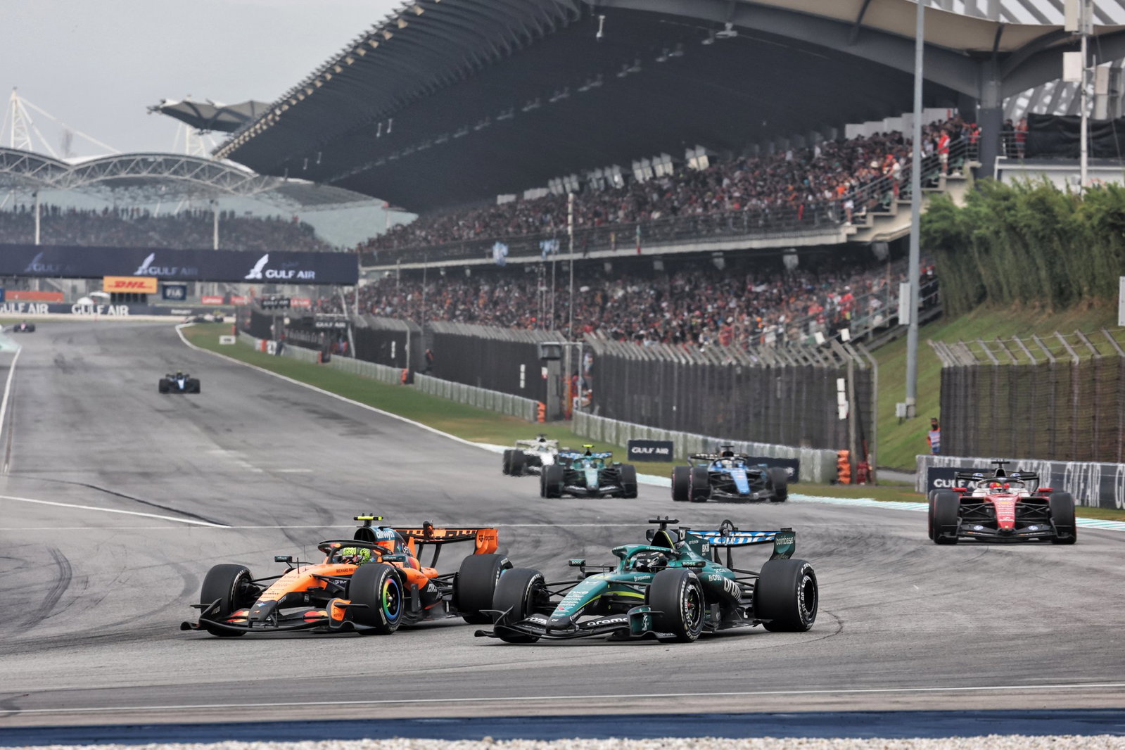 Lando Norris and Fernando Alonso