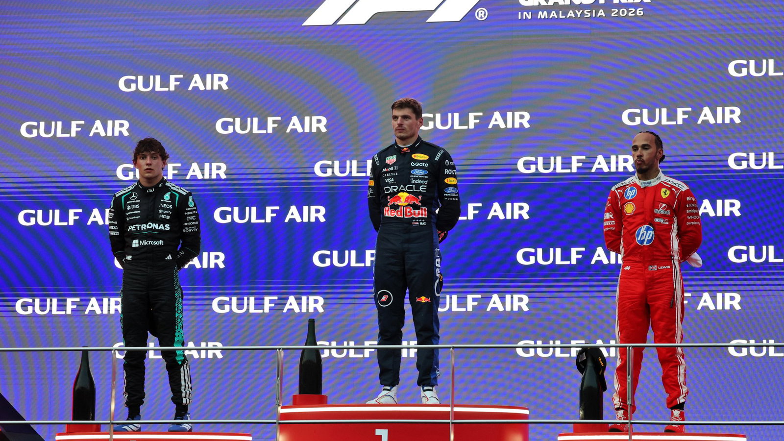 The podium at the 2026 Bahrain Grand Prix in Malaysia