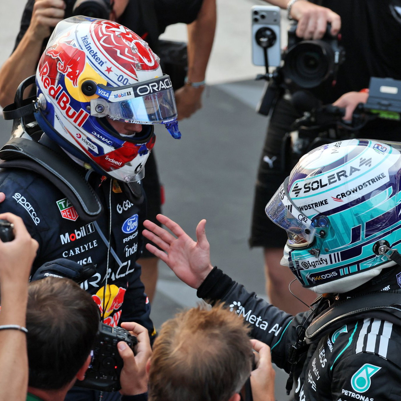 Max Verstappen and Kimi Antonelli