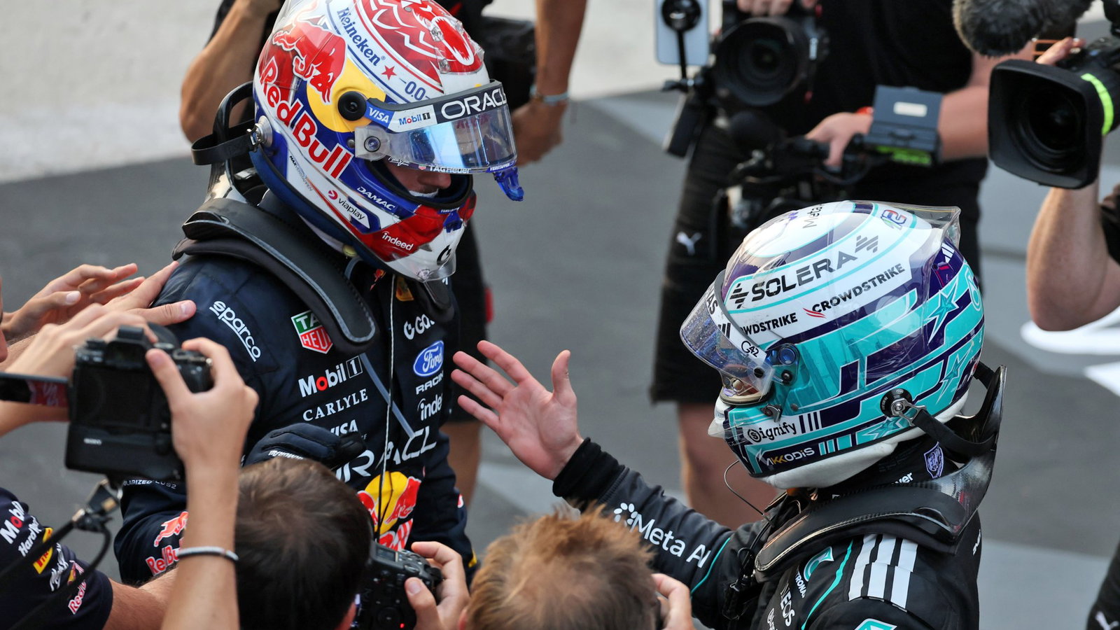 Max Verstappen and Kimi Antonelli