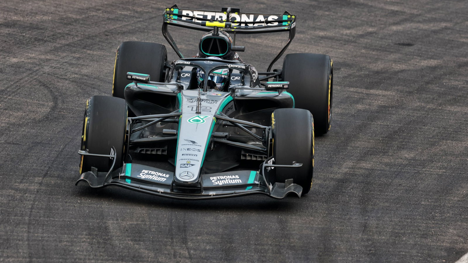 Kimi Antonelli is running the new-spec Mercedes