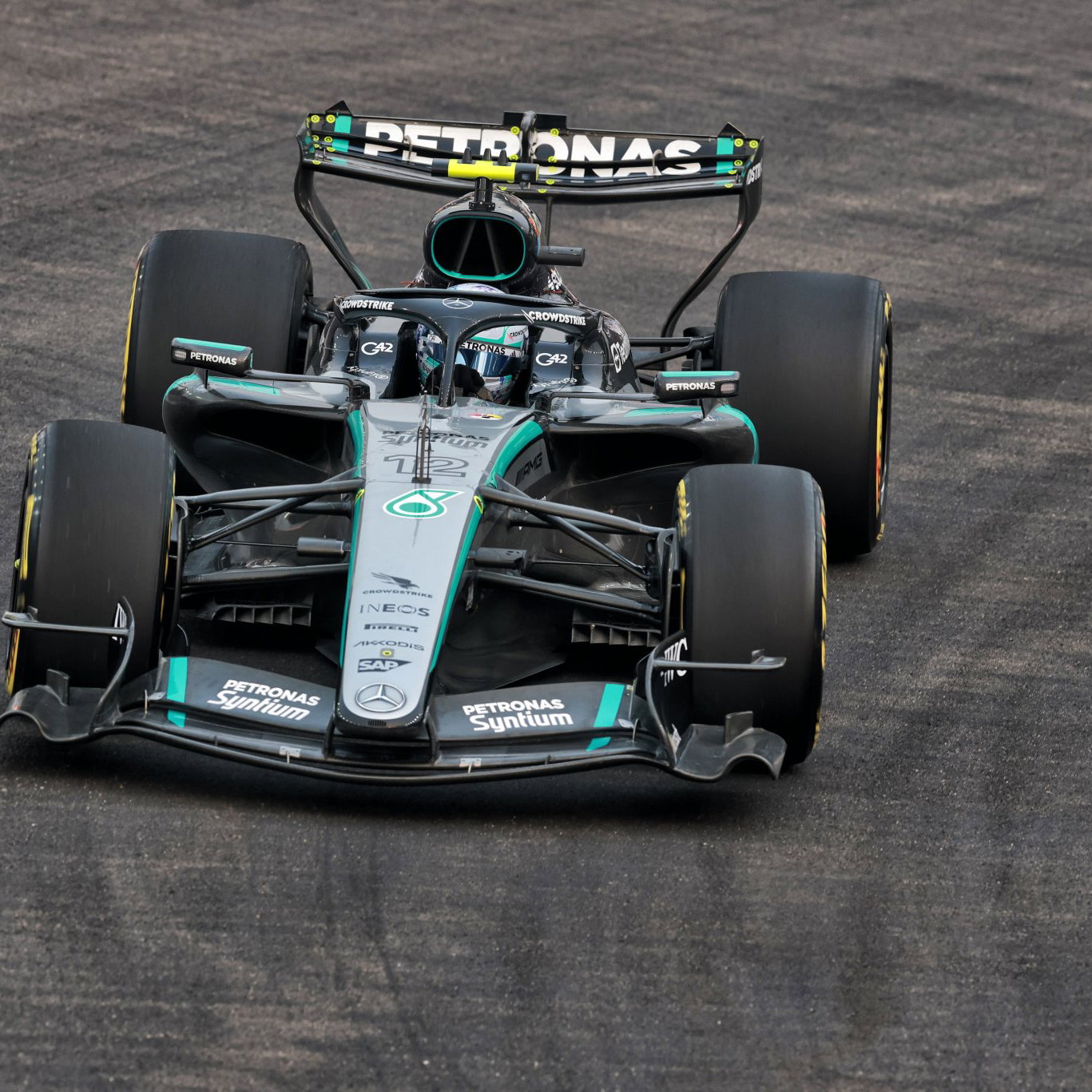 Kimi Antonelli is running the new-spec Mercedes