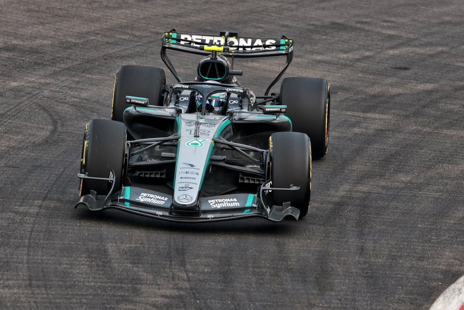 Kimi Antonelli is running the new-spec Mercedes