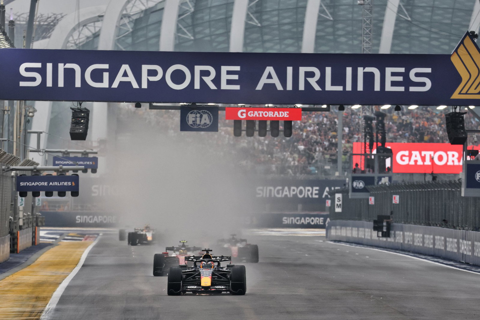Verstappen won a chaotic sprint race in Singapore