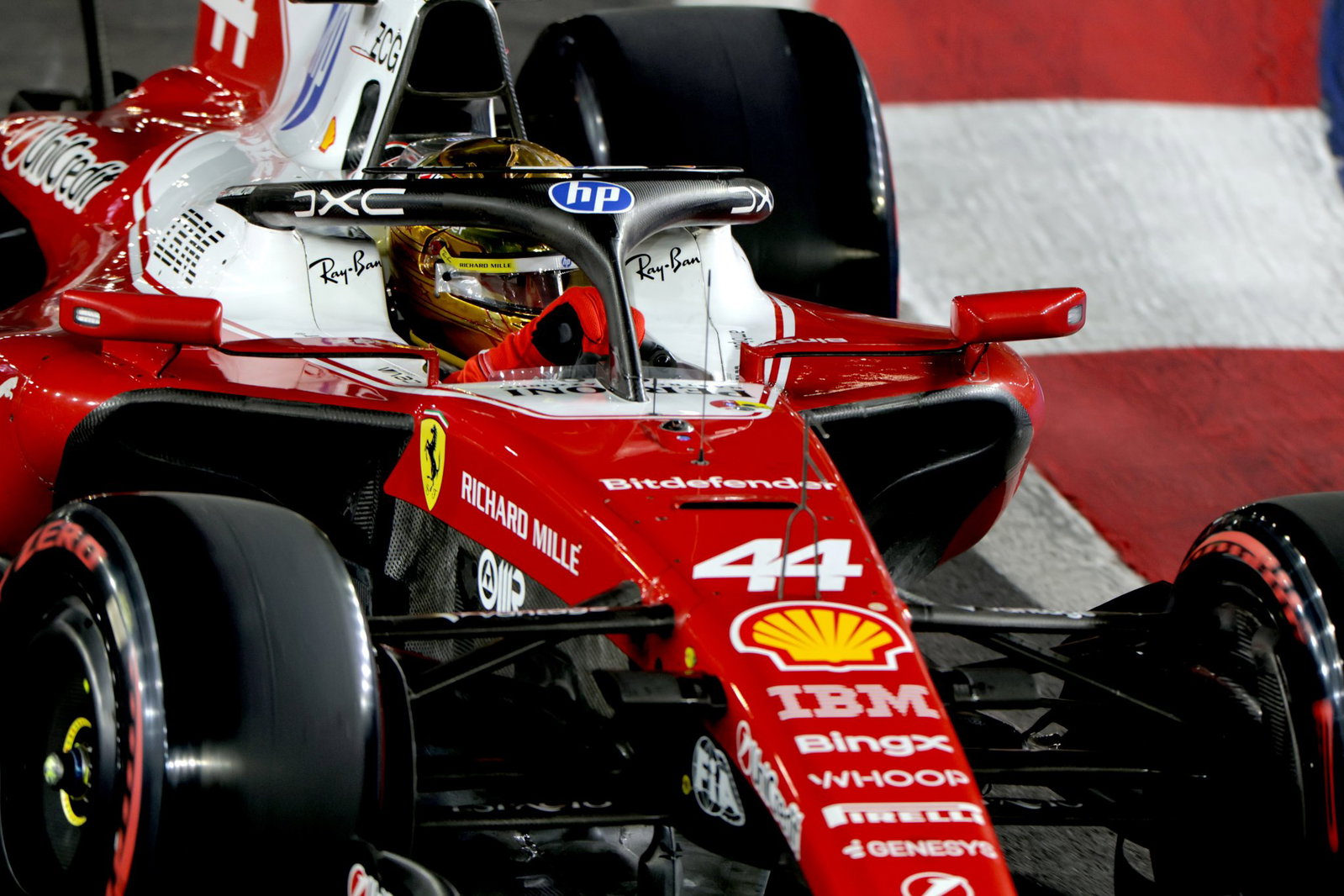Hamilton dropped from third to sixth in Singapore
