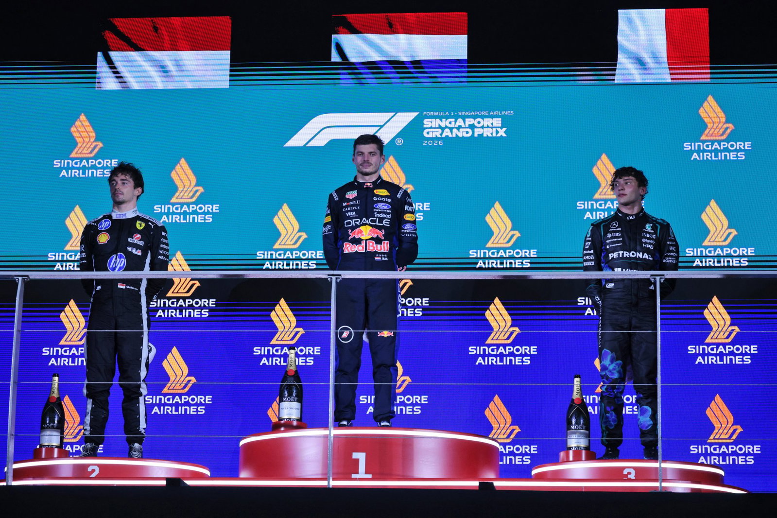 Antonelli finished third as Verstappen won in Singapore