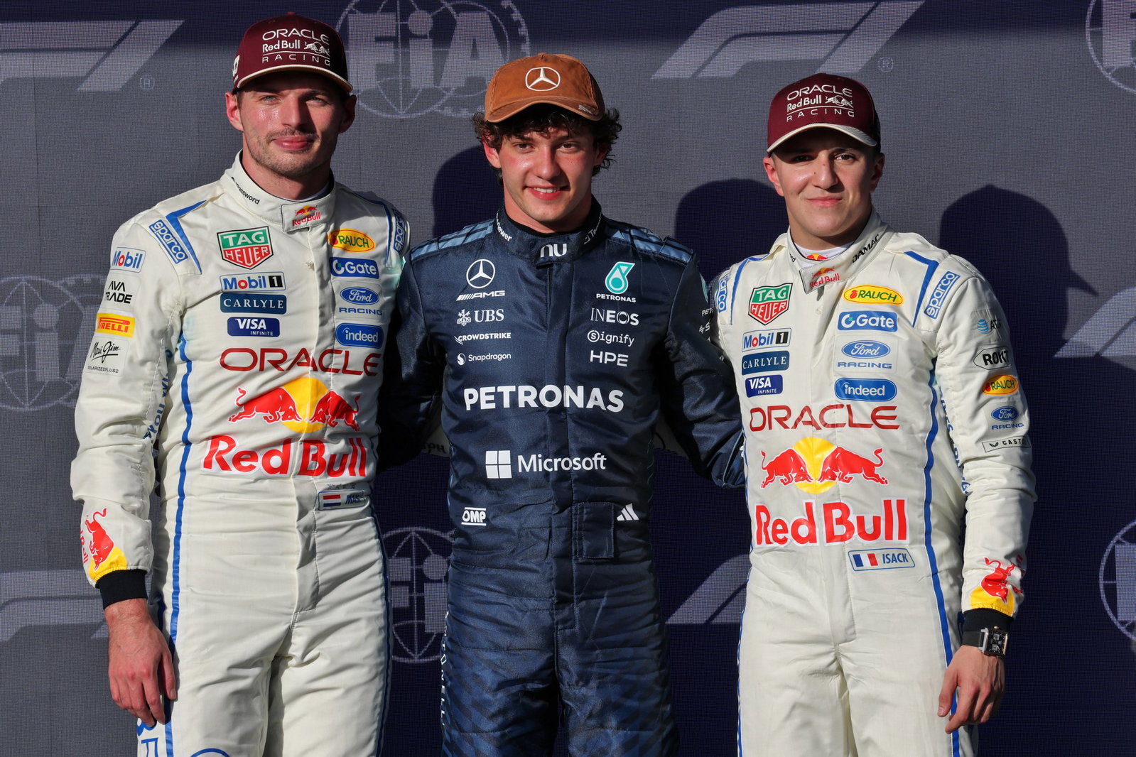 The top three qualifiers at the United States Grand Prix