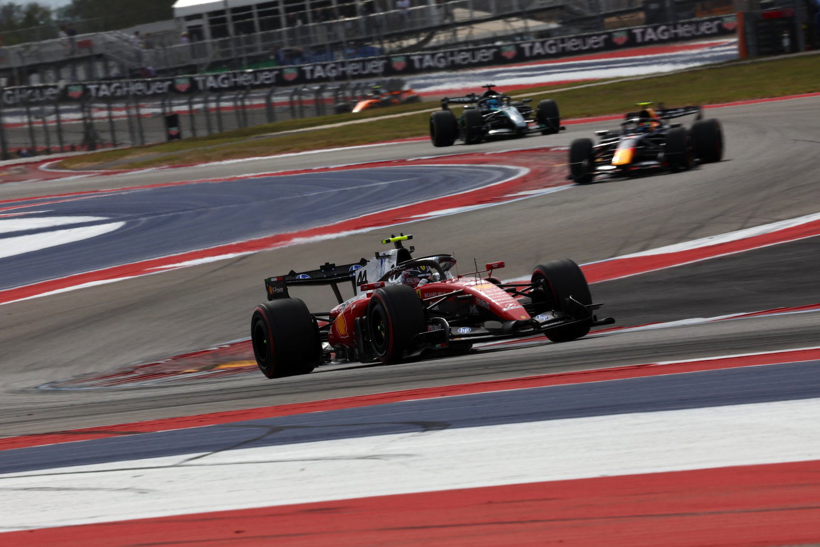 Hamilton wrestled understeer in his Ferrari 