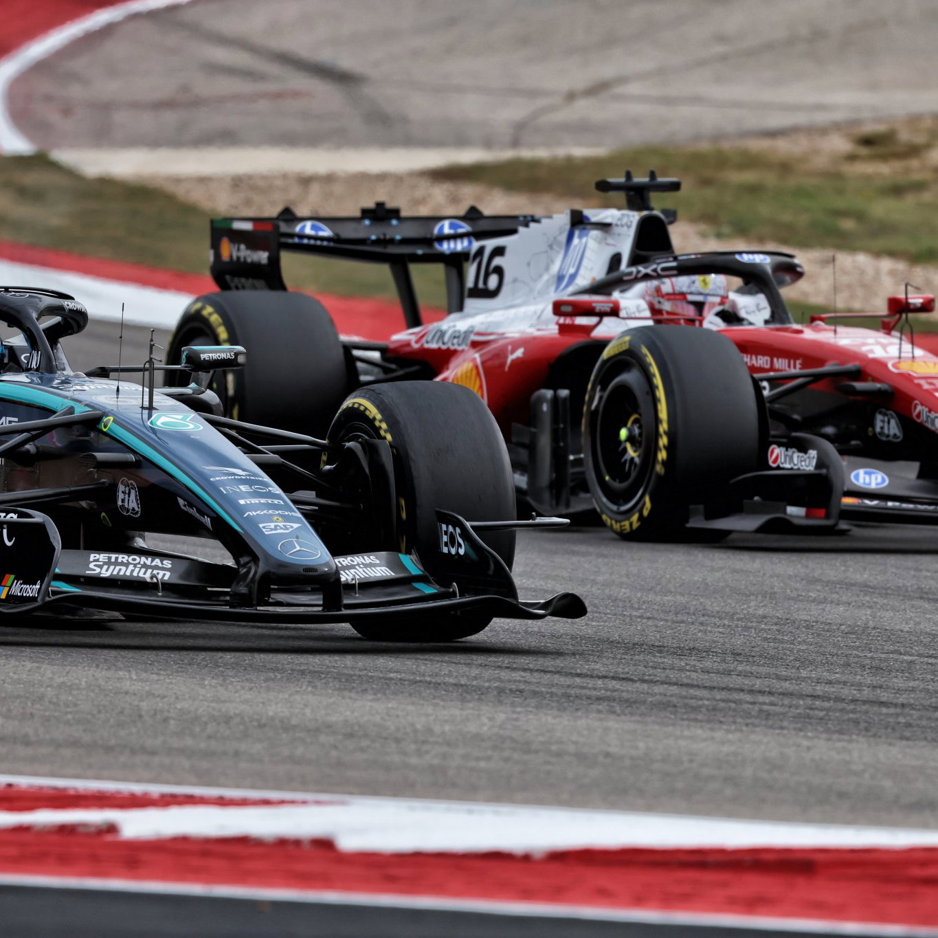 George Russell and Charles Leclerc