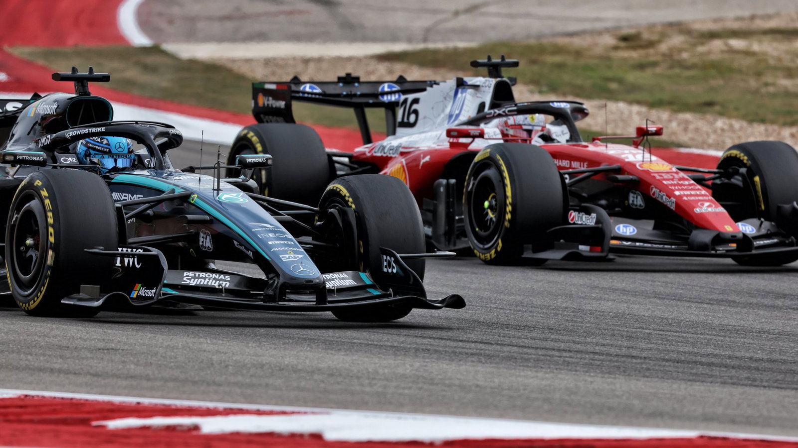 George Russell and Charles Leclerc
