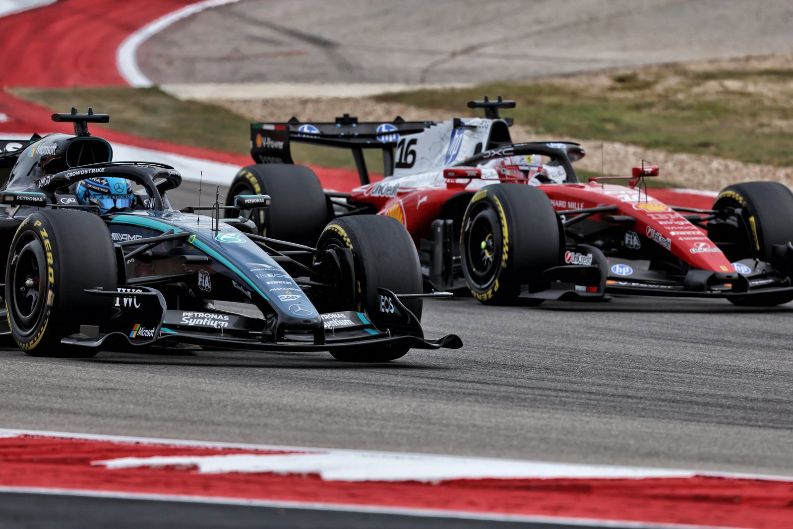 George Russell and Charles Leclerc