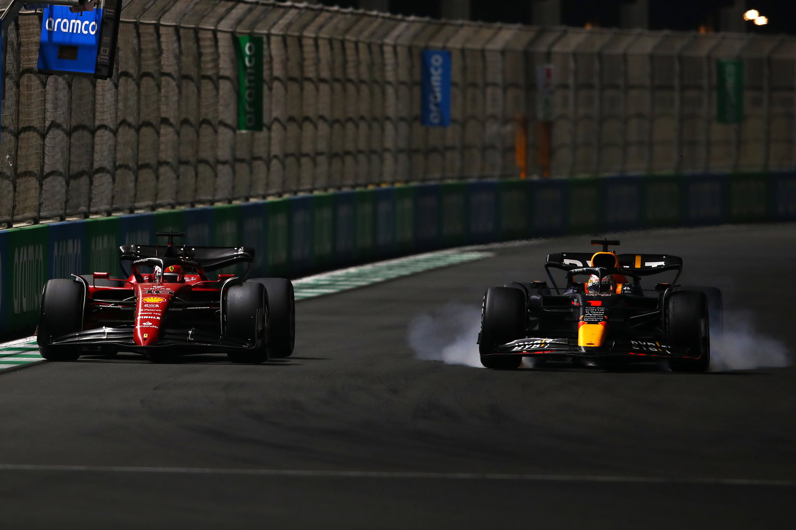F1 Saudi Arabian GP: Max Verstappen wins with late overtake on Charles Leclerc