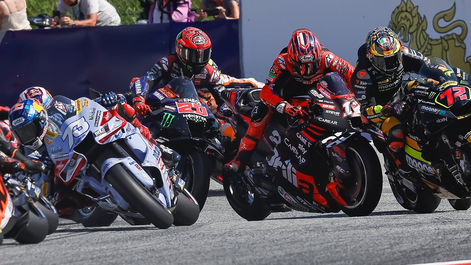 Quartararo, Vinales, Bezzecchi, Turn 1, Austrian MotoGP (Gresini)